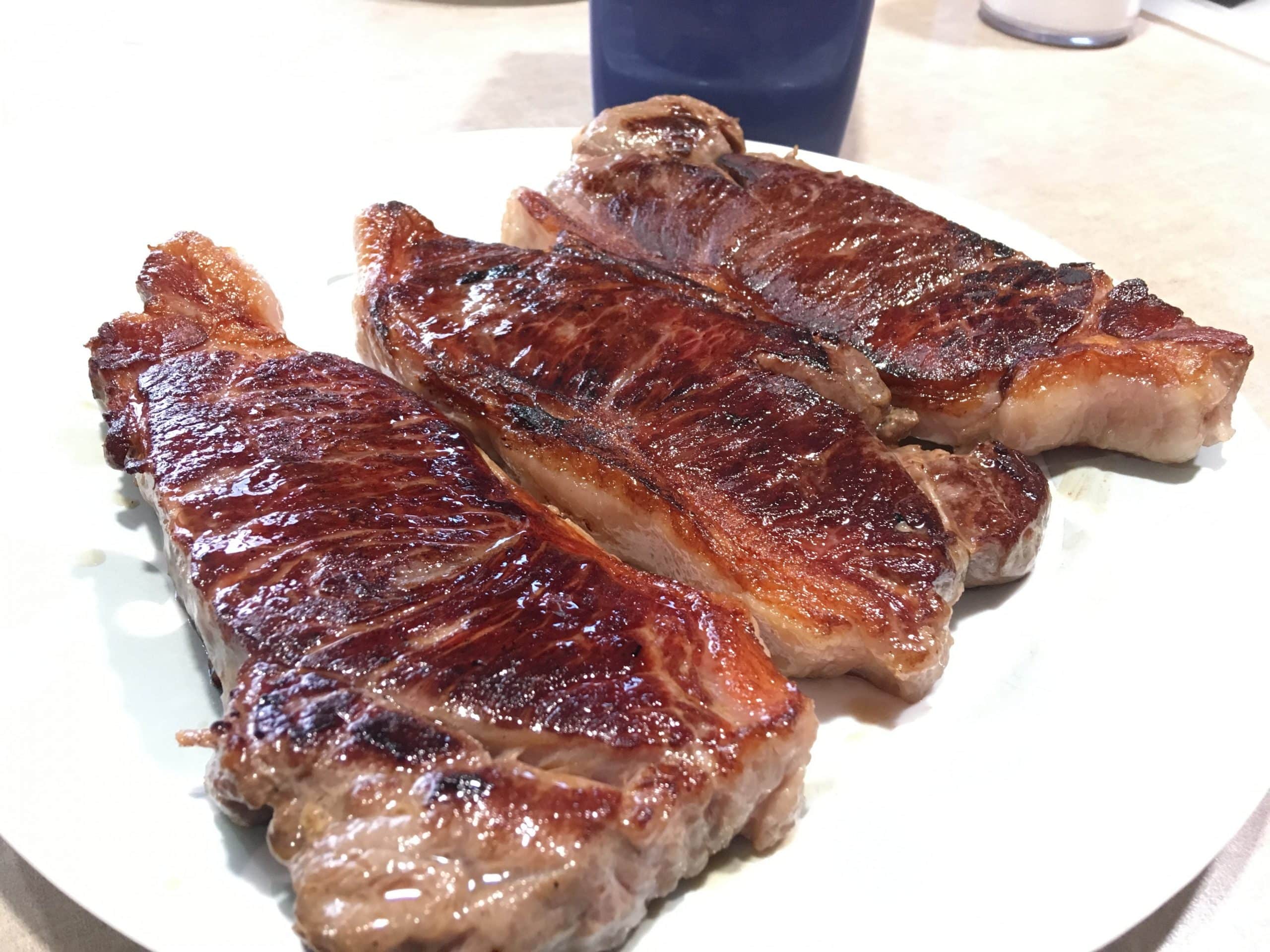 2019-04-20_19-39-36_398 Steaks seared after a 60 minute sous vide.
