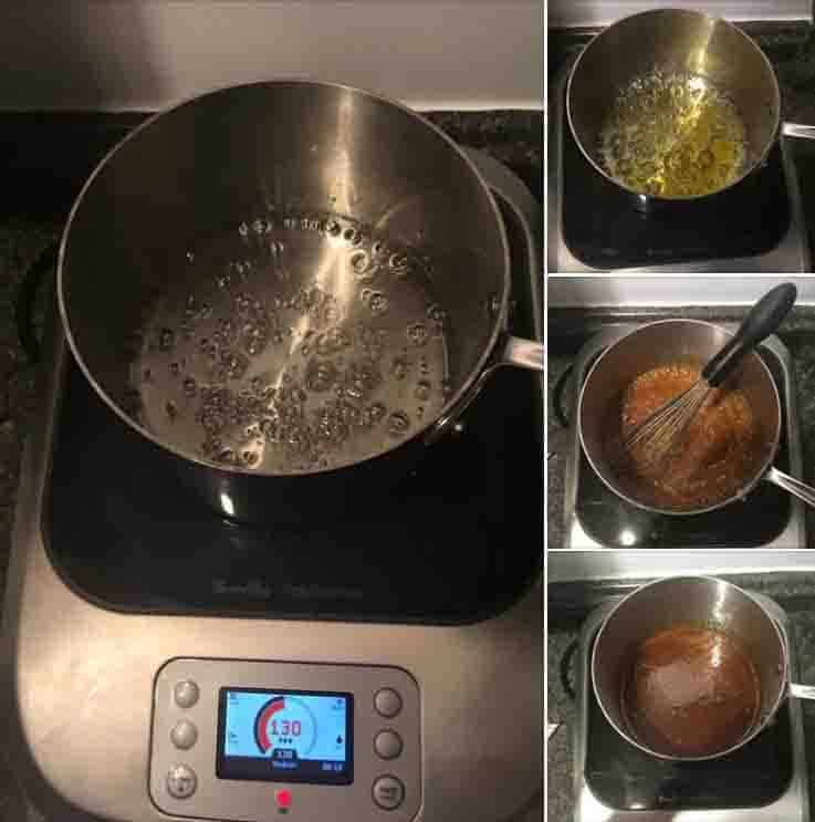 First time I've been able to walk away from the kitchen while making caramel sauce Note: displayed temperature is in Celsius.