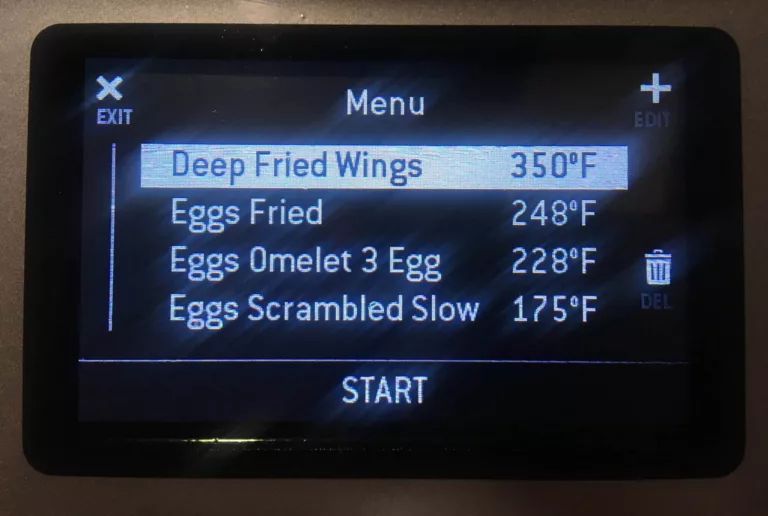 Programs on the Breville PolyScience Control Freak.
