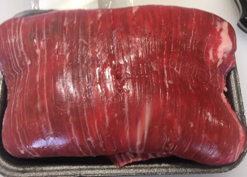 Muscle fiber direction of flank steak.