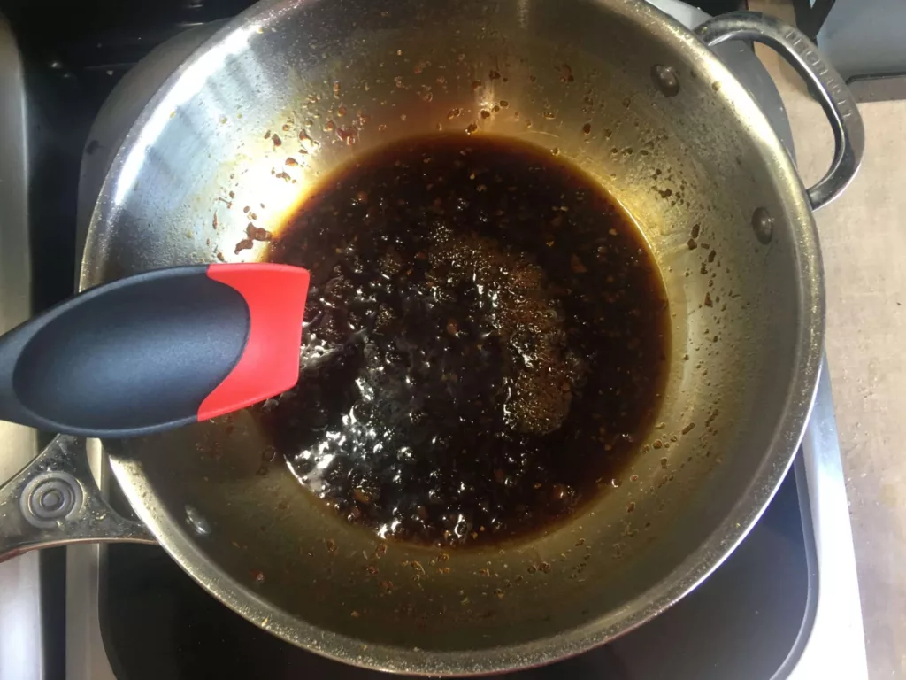 Reduced Calgary ginger beef sauce.