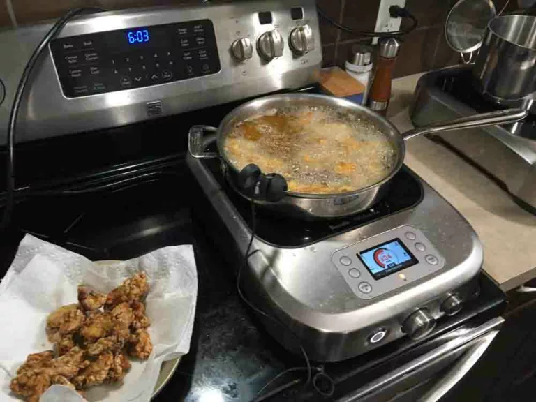 Deepfrying chicken for Chinese orange chicken on the Breville PolyScience Control Freak.