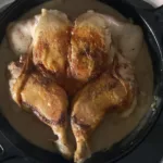 Lemon sage smothered chicken recipe inspired by Craig Claiborne.
