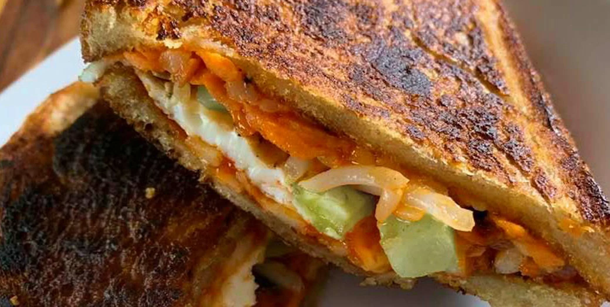 bibimbap grilled cheese sandwich.