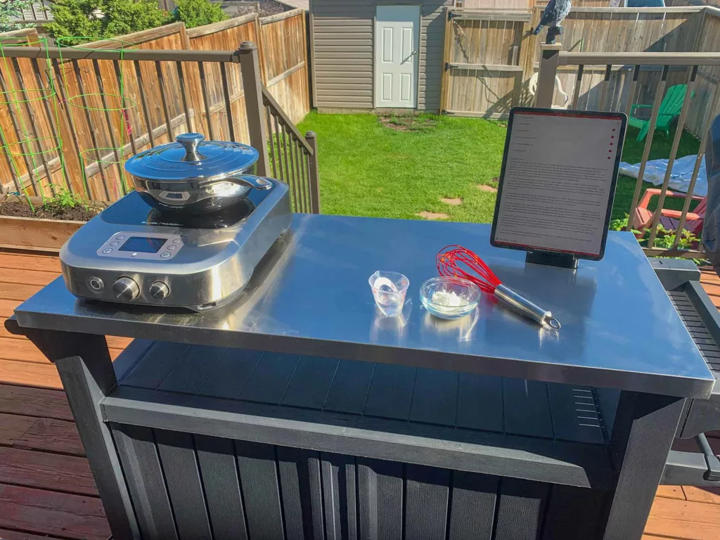 Keter XL Unity Outdoor Prep Kitchen with Induction Burner.