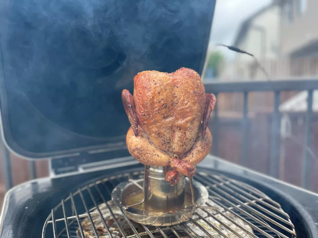 Smoking chicken on the Everdure 4K.