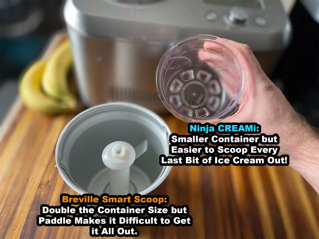Ninja CREAMi vs. Breville Smart Scoop Container Size.