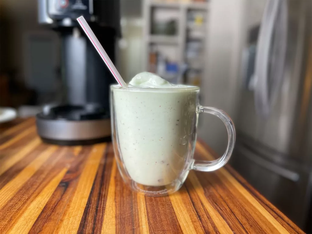 Mint Chocolate Milkshake Made With Ninja CREAMi.