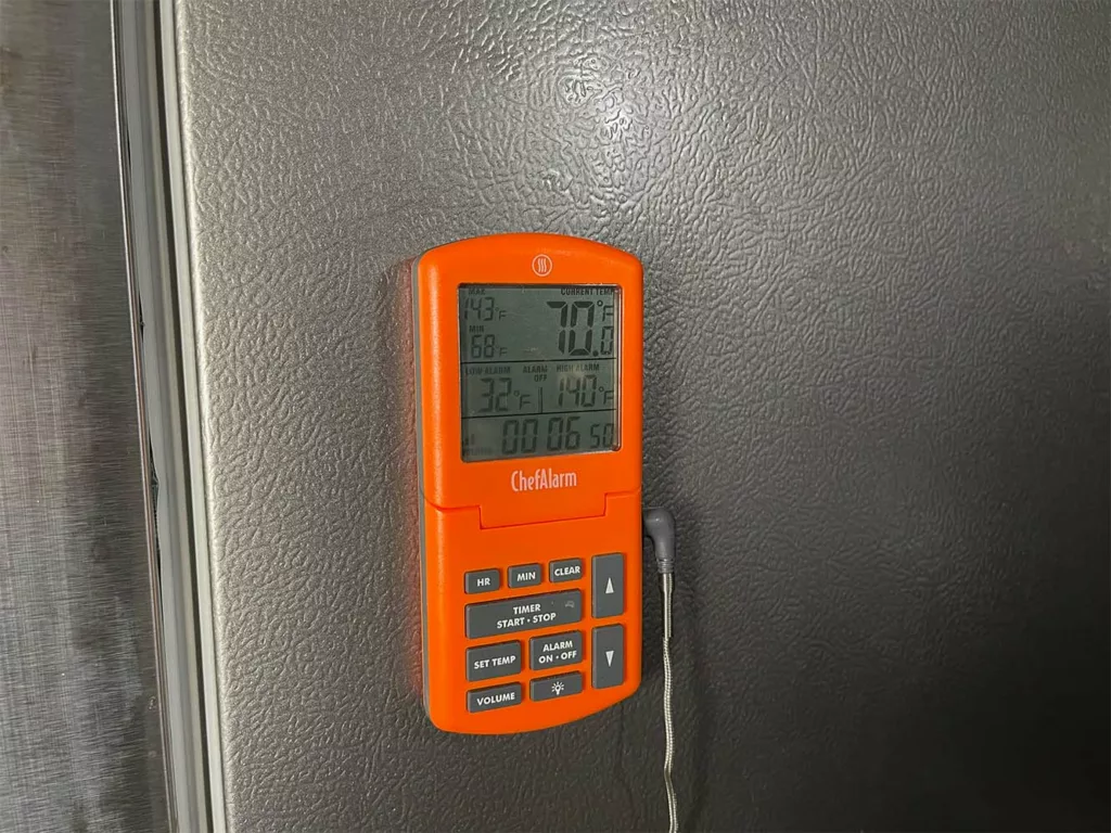 The ThermoWorks ChefAlarm Easily Attaches to a Fridge Thanks to a Magnet on the Back!