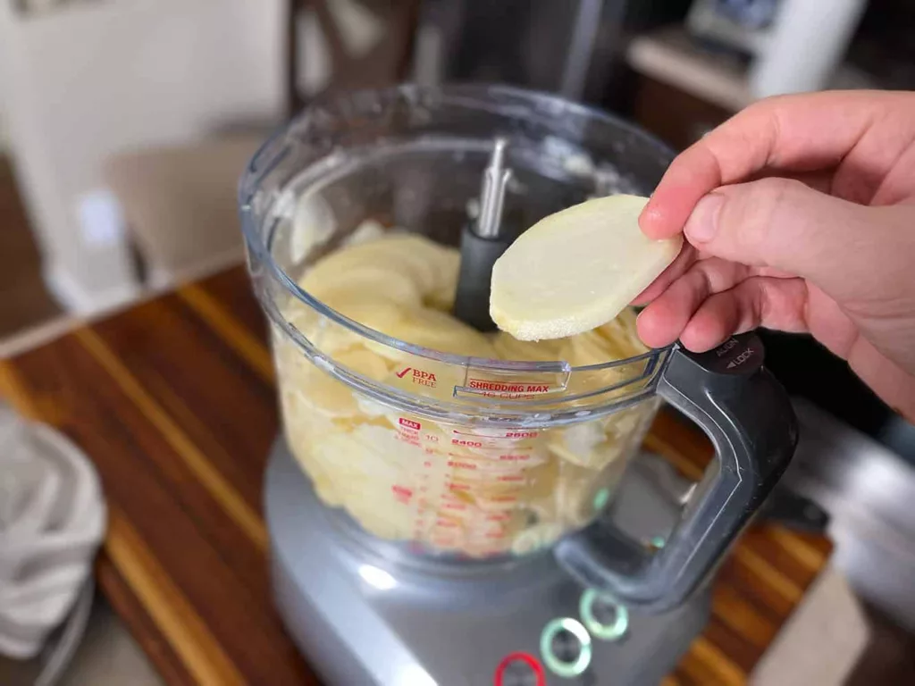 Breville Sous Chef Peel and Dice Variable Slicing Blade Scalloped Potatoes