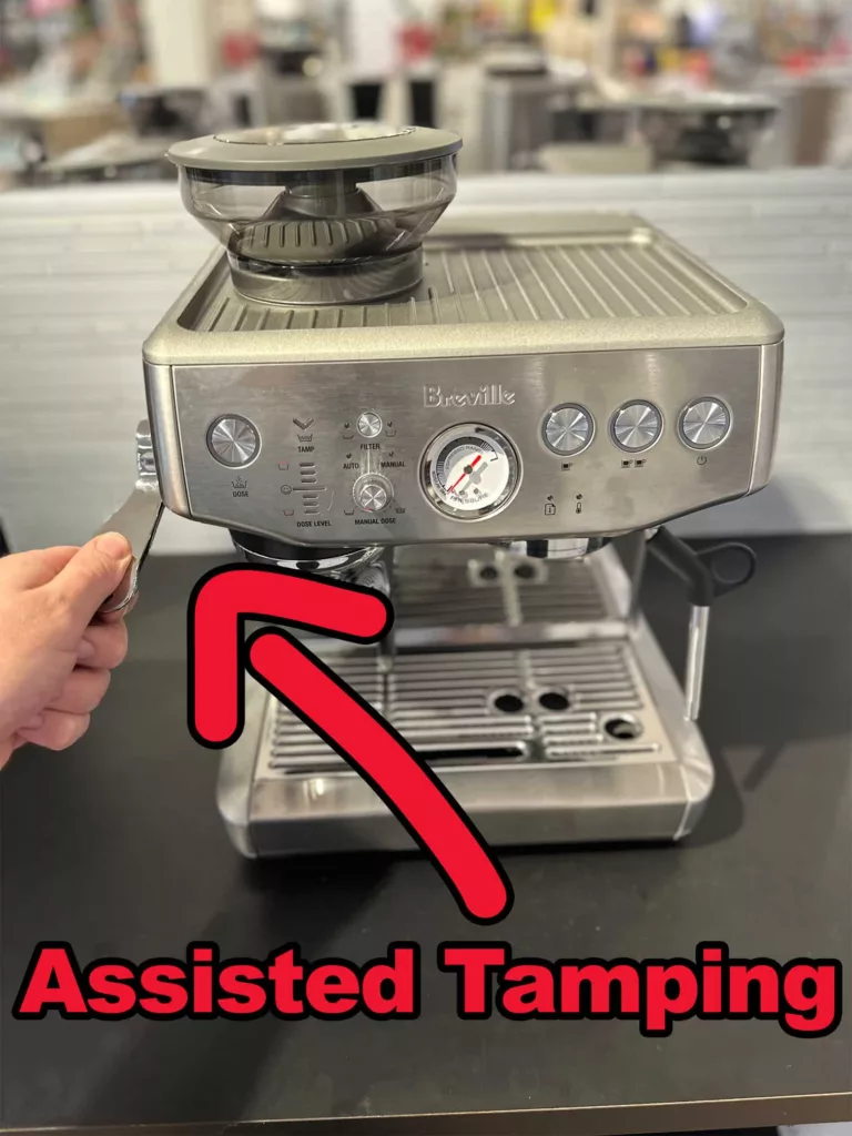 assisted tamping with the Breville Barista Express Impress