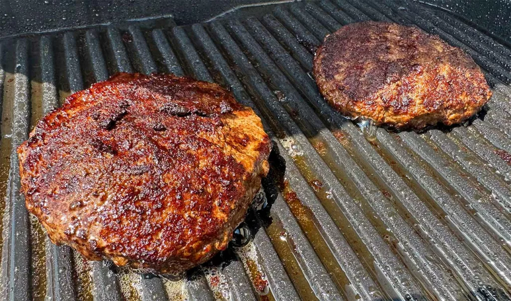 Hamburgers on the Ninja Woodfire.