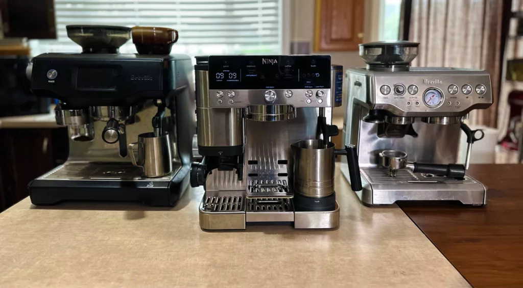 ninja luxe cafe vs breville espresso machines barista and oracle touch