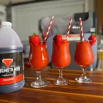 Strawberry daiquiris made with the Ninja SLUSHi and Margarita Man mix.