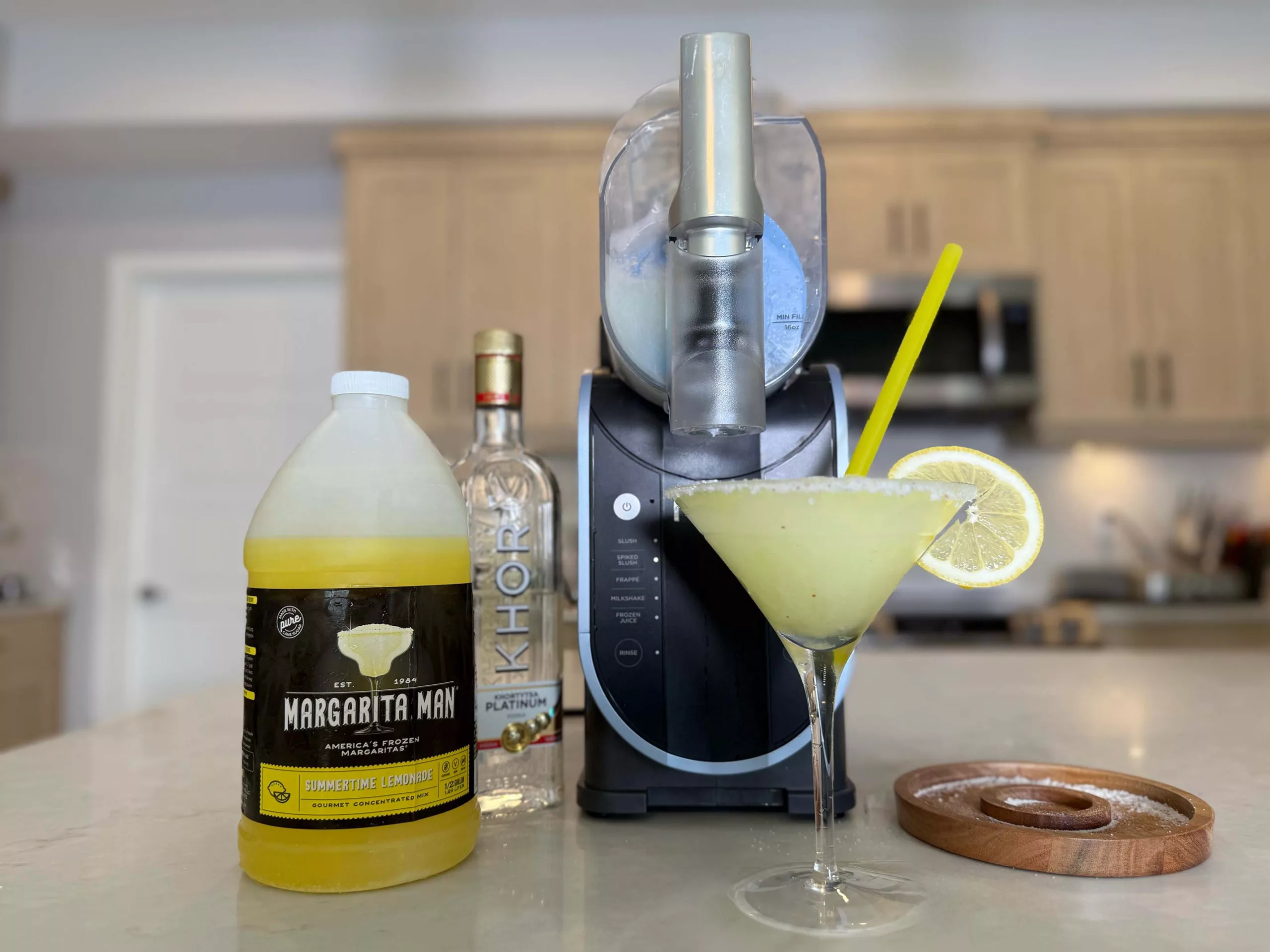 Lemon Drop Martini made with the Ninja SLUSHi using Margarita Man mix.