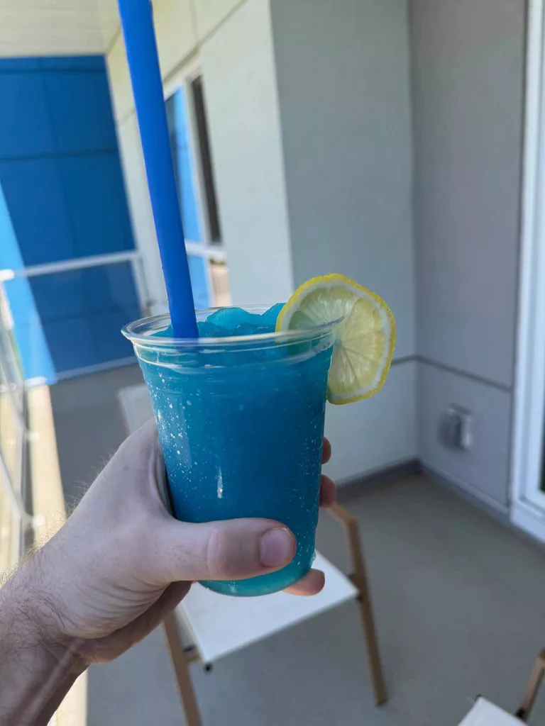 Finished drink: Margarita Man's Blue Raspberry made with the Ninja SLUSHi.