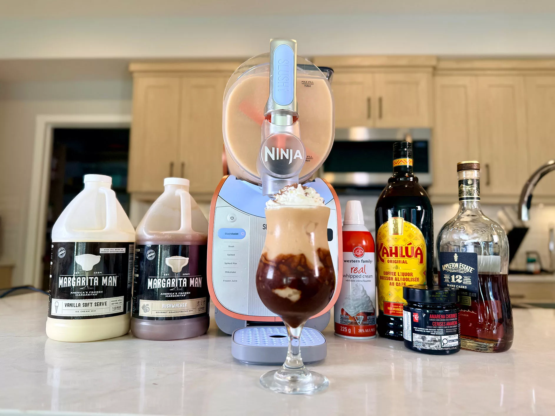 Bushwacker milkshake made with the Ninja SLUSHi and Margarita Man mix.