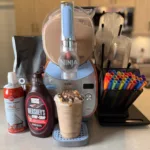 Caramel Mocha Frappé made on the Ninja SLUSHi.