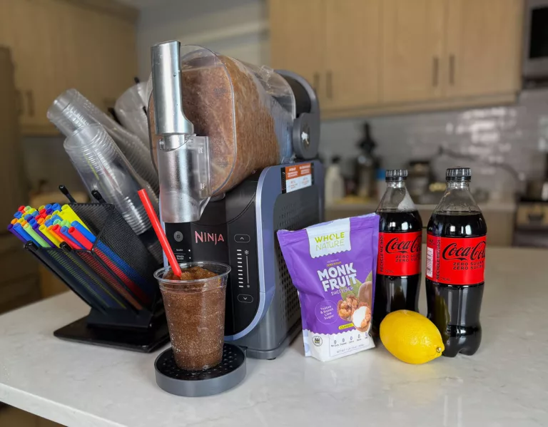 Coke Zero Slushy made with the Ninja SLUSHi.