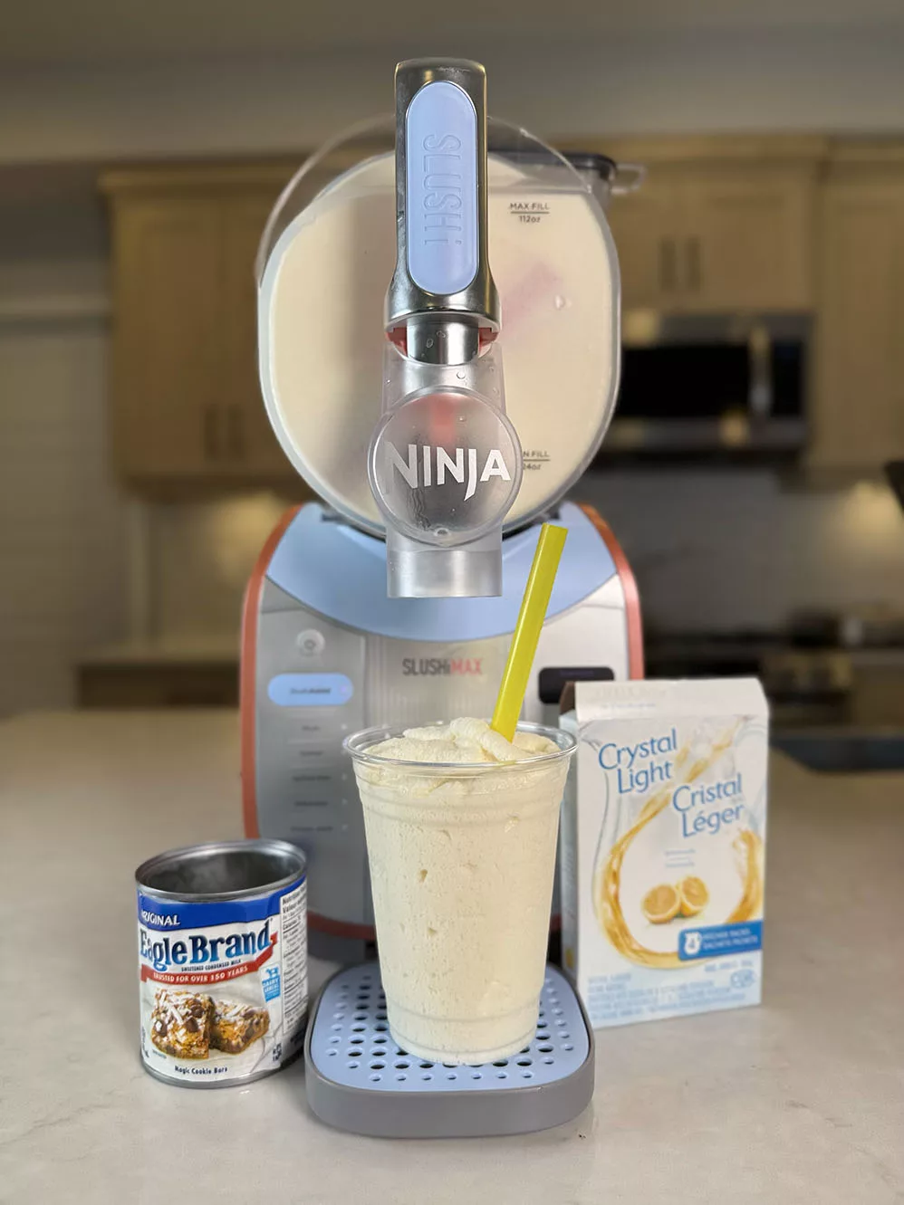 Frosted Lemonade made in the Ninja SLUSHi Max.
