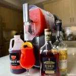 A frozen cocktail: Hurricane made in the Ninja SLUSHi with Margarita Man Mix.